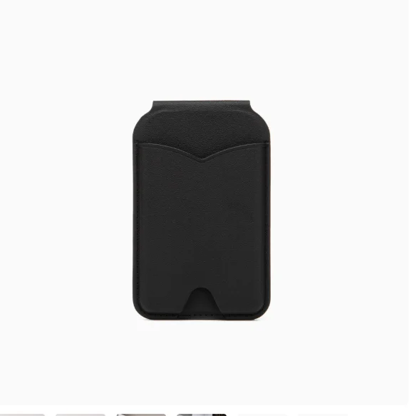Magnetic Wallet Stand with Mirror and Adjustable Leather Kickstand Card Holder