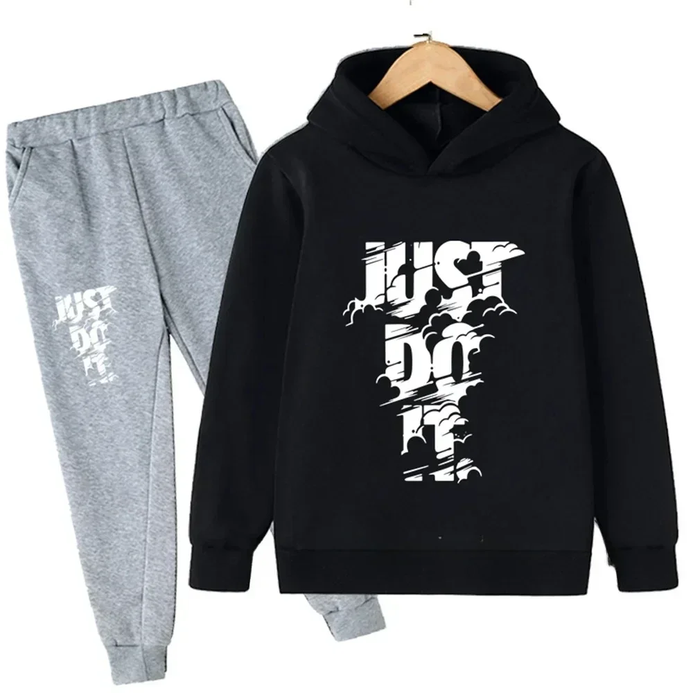 thumbnail image 1 of Conjunto de 2 piezas de sudadera y pantalón informal para niños y niñas de primavera y otoño, ropa deportiva diaria para niños de 2 a 14 años, 1 of 5