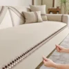 A solid color sofa cushion, a linen cushion for all seasons, and a non-slip cover cloth 3