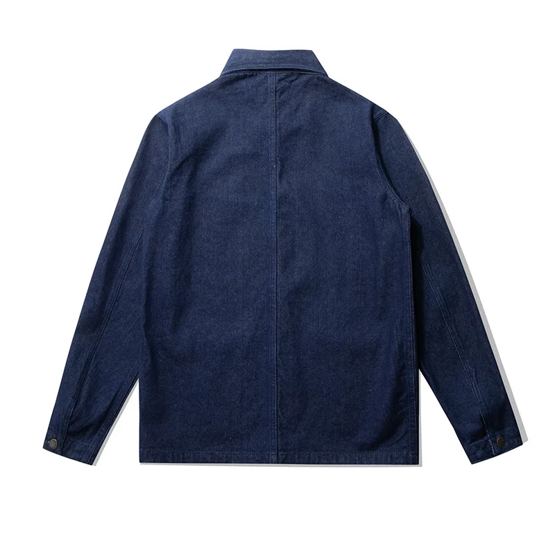 Jachetă denim stil Safari pentru bărbați, jachetă casual de lucru, blugi, haină pentru bărbați, la modă, cu mai multe buzunare, spălate puternic, jachetă vintage pentru bărbați_voghion.com
