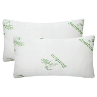 2Pcs Bamboo Memory Foam Pillow For Head Neck Rest Sleeping Shredded Pillow Washable Cover Queen Size Pillow 1