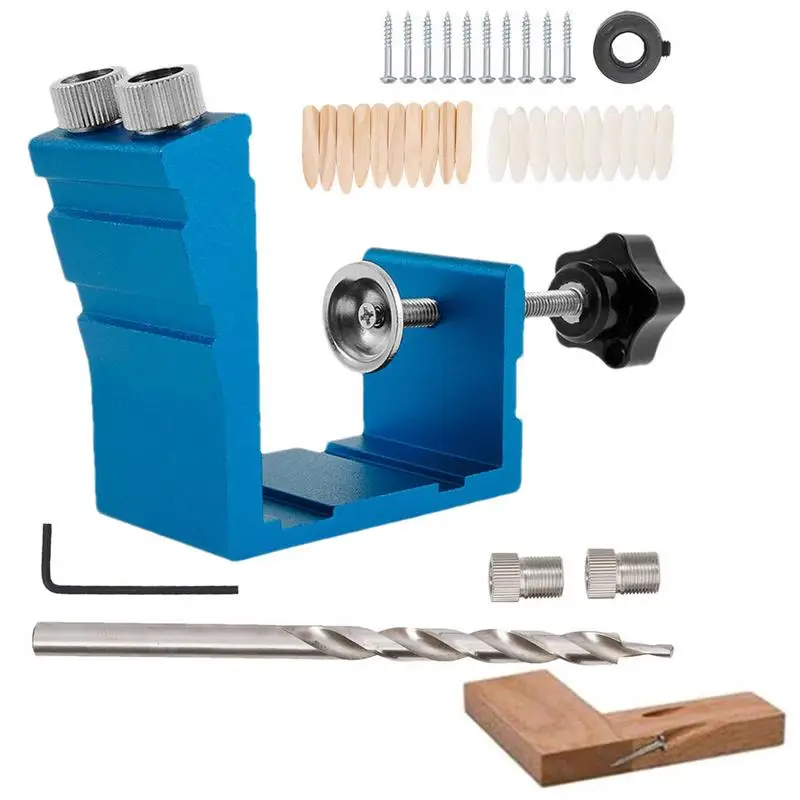 

Hole Jig Clamp Set 15 Degree Angle Pocket Slant Hole Jig Kit Dowel Drill Joinery Kit With Drill/Wrench/Drill Bit Adapter