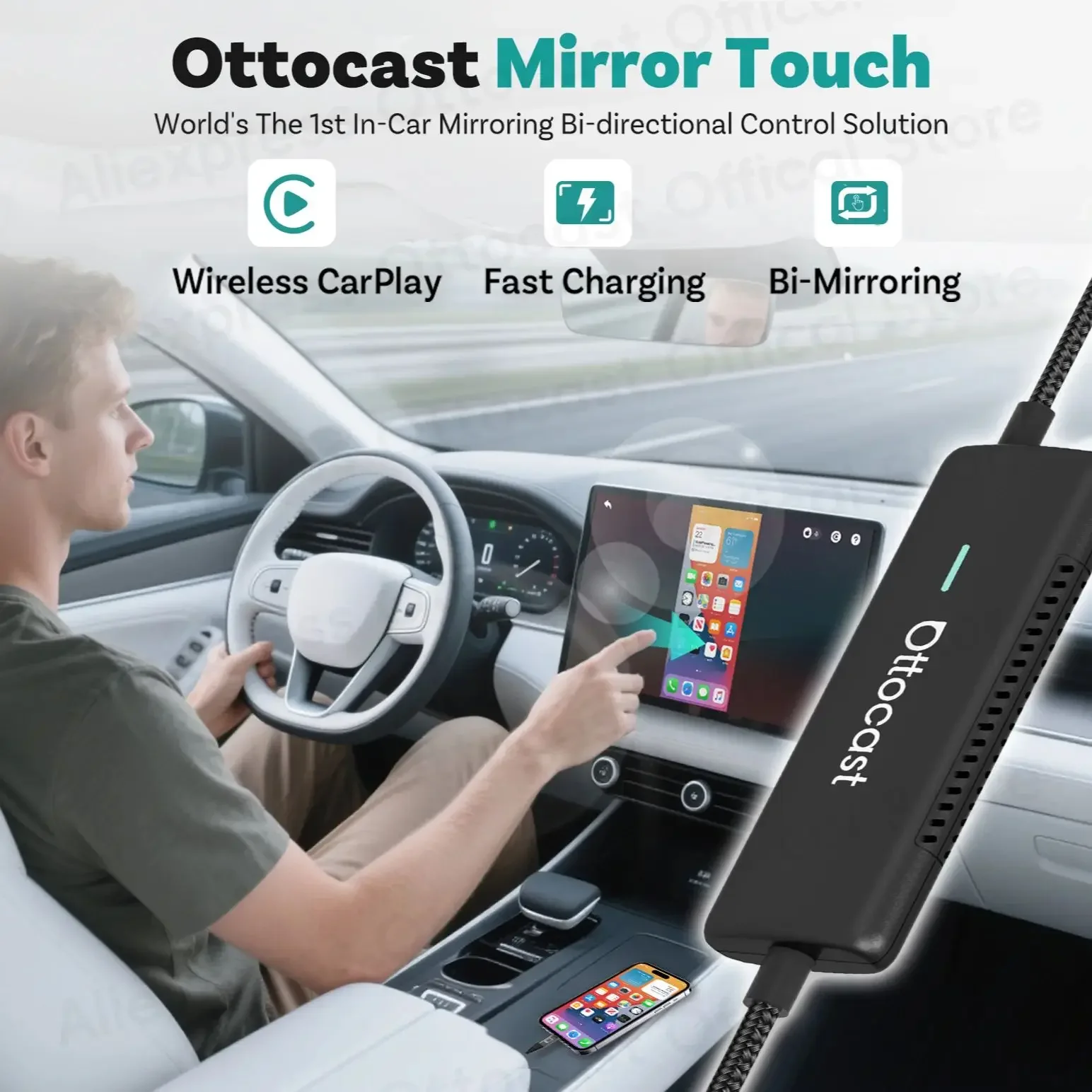 カーナビ Ottocast Mirror Touch CarPlay Mirror Touch Wireless CarPlay Adapter