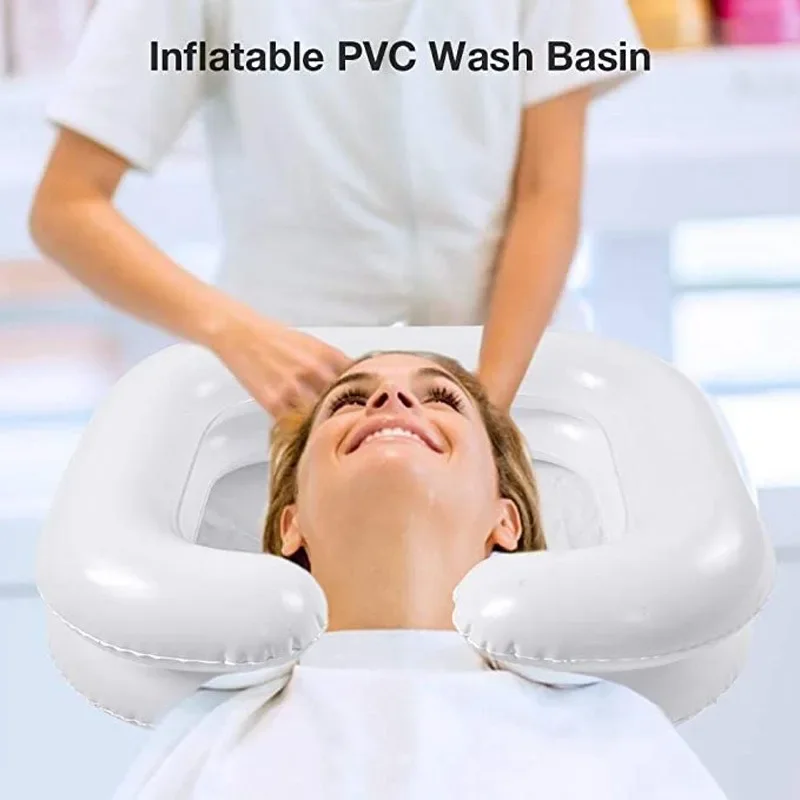 Inflatable Hair Washing Basin Portable Shampoo Hair Wash Tray With Drain Tube Nursing Aid Sink Shampoo PVC Tray For The Disable