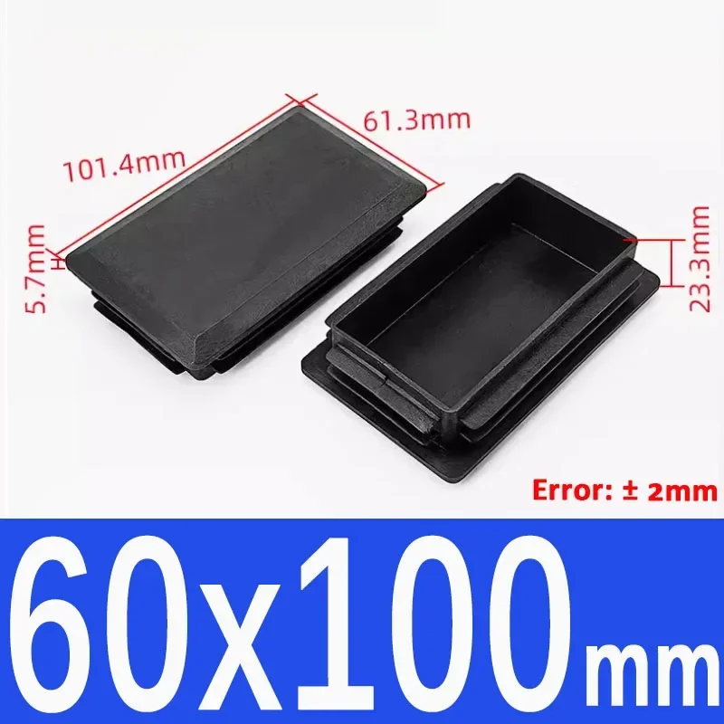 Black Square Plastic End Caps for Table or Chair Feet Protection