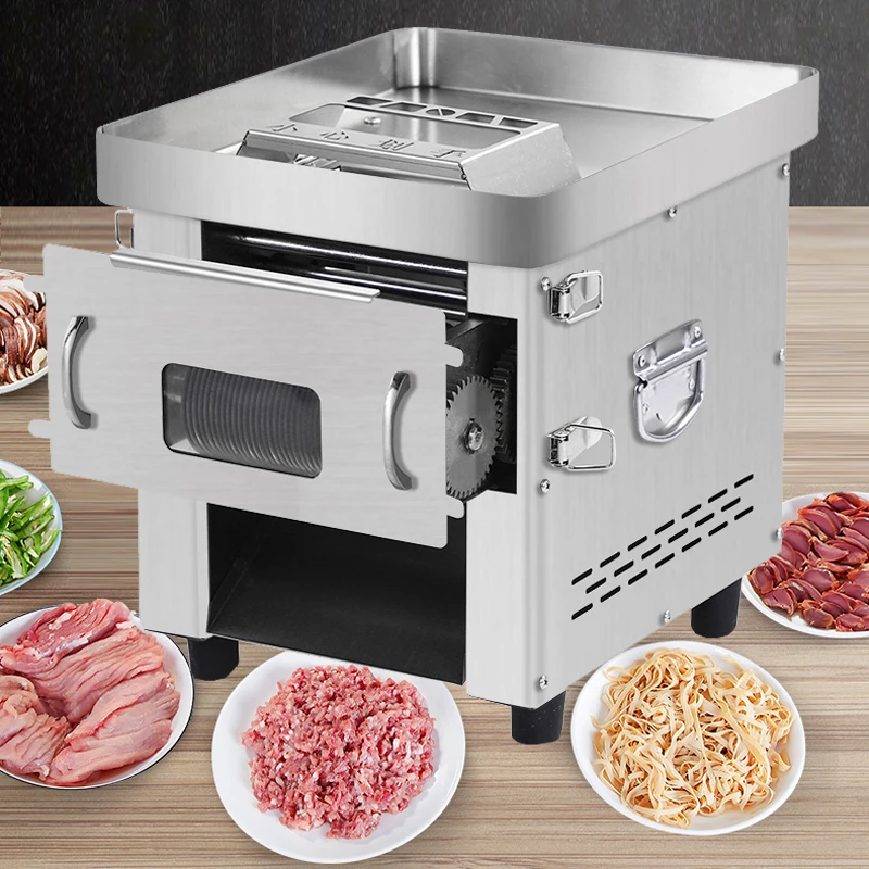 

220V Meat Slicer Commercial Automatic Slicer Multifunctional Stainless Shred Slicer Cutter Meat Meat Grinder Electric Chopper