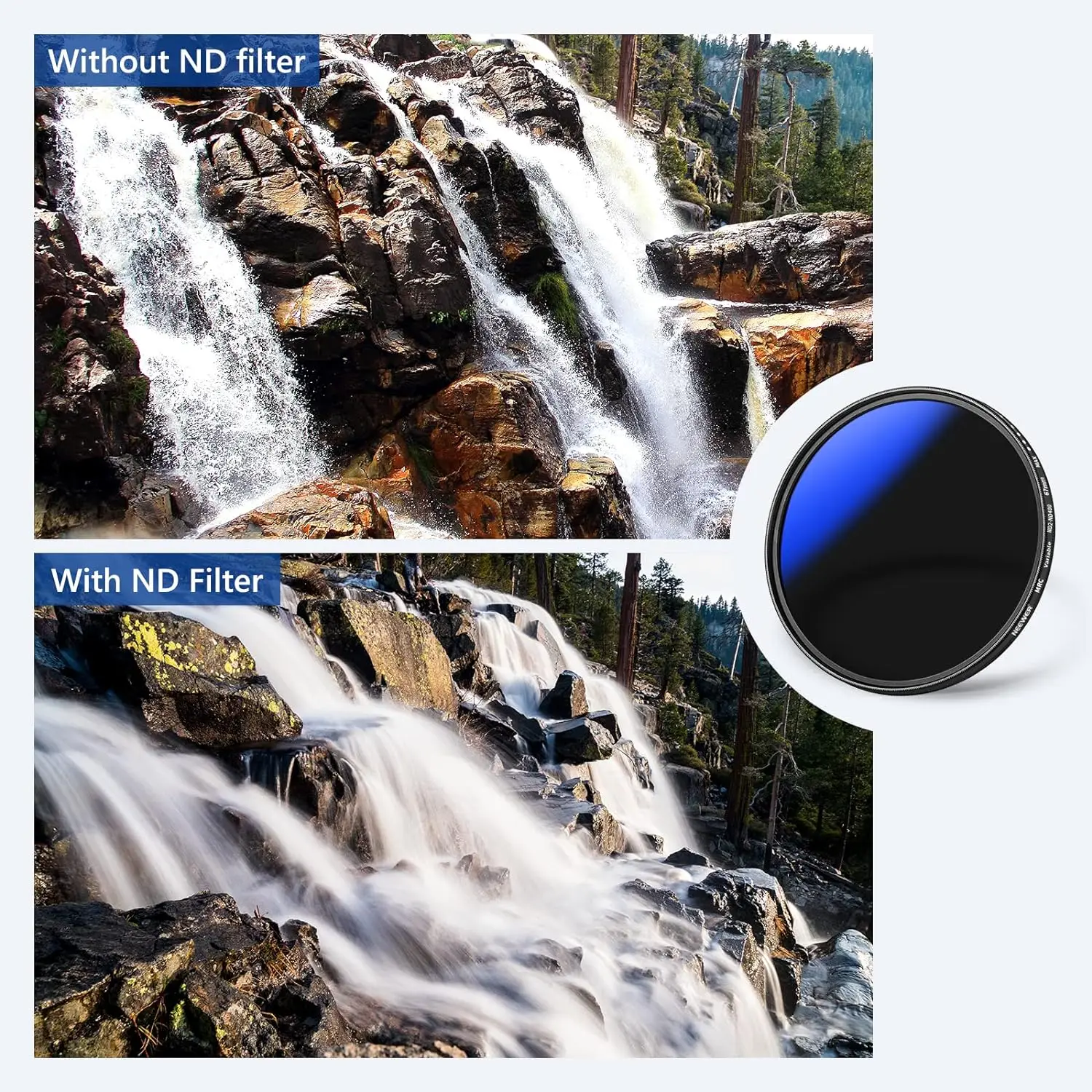 NEEWER 67mm MRC Variable ND Filter ND2-ND400, Neutral Density Adjustable ND Filter images - 6