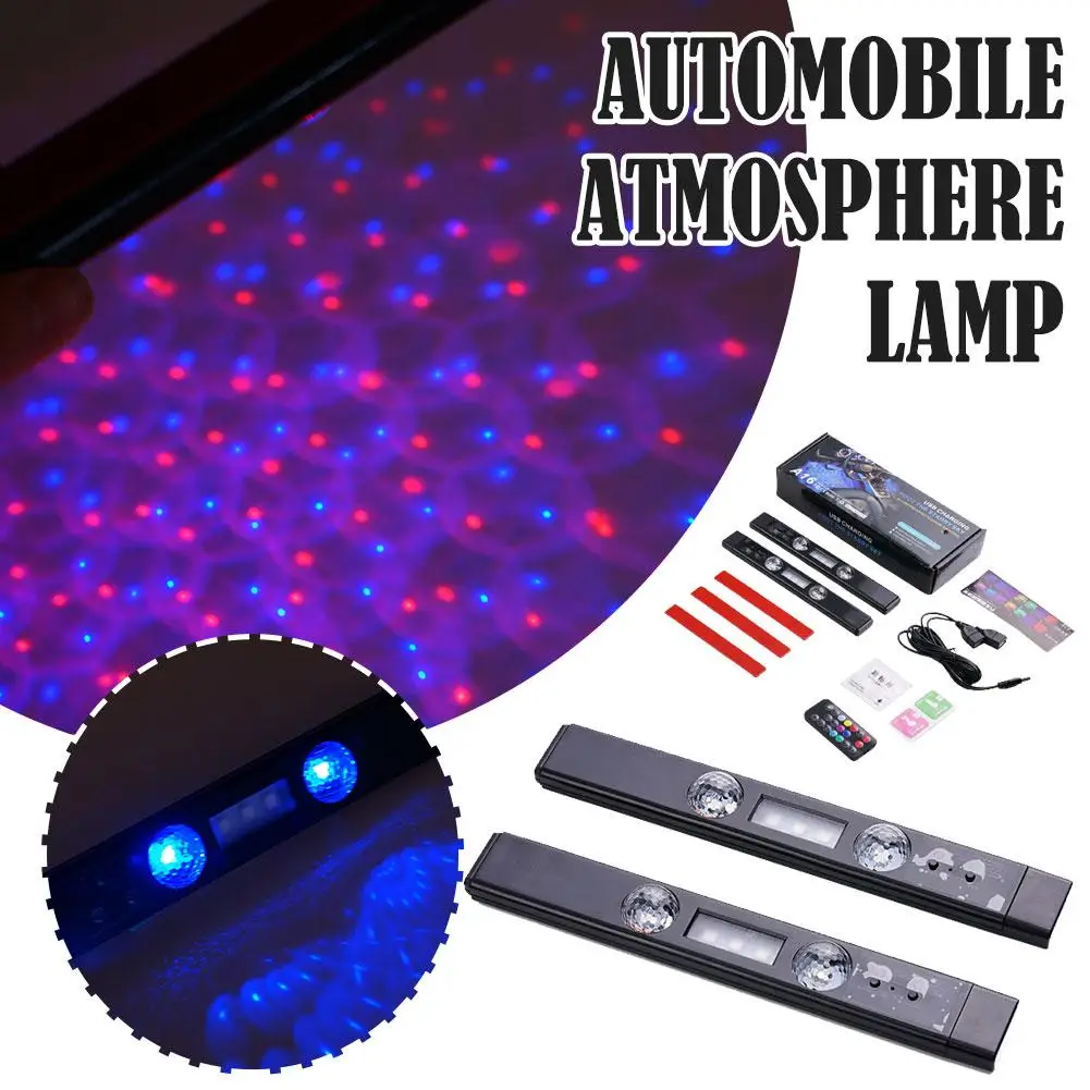 LED 자동차 분위기 조명 무선 제어 RGB 지붕 인테리어 파티 장식 스타 충전 LED USB 자동차 조명, 자동 Amb Z5O8
