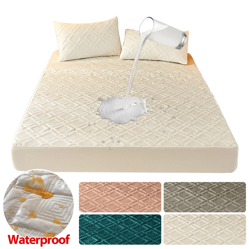 MattressCoverWaterproofThickenedQuiltedWaterproofFabricBedCoverBedSheetsSetFor