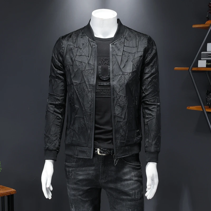 2024 New luxury Boutique Leisure Fashion Men's Station Collar Jacket Bomber Jacket Male Casual high-quality Coat Boys jacket