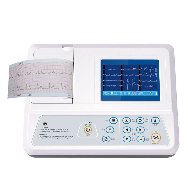 

Best price High-resolution Portable 3.5'' LCD Screen Hospital medical equipment 3-Channel Digital ECG Machine