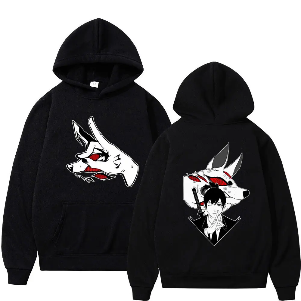 

Japan Anime Chainsaw Man Hoodies Manga Hayakawa Aki Fox Devil Kon Print Sweatshirt Men Women Oversized Funny Hoodie Streetwear