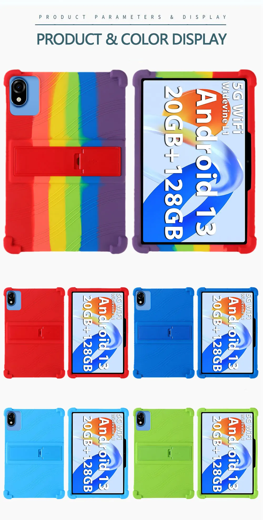 Tablet, Silicone macio, suporte ajustável, recortes precisos
