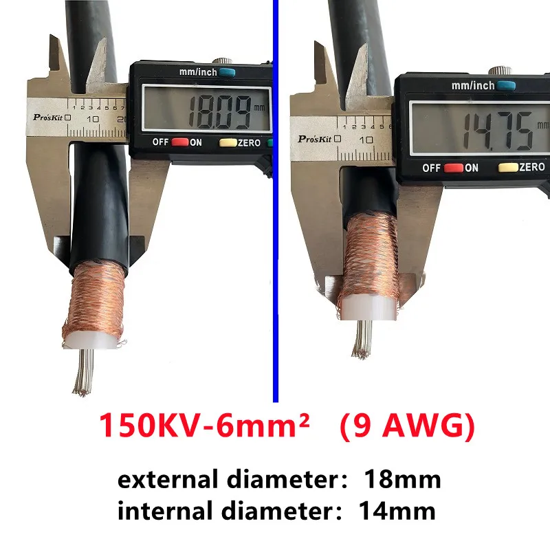 PE 정전기 먼지 제거 고전압 케이블, 분진 제거 스프레이, 고전압 차폐 케이블, 20-150KV, 17-9 awg, 120, 50KV DC