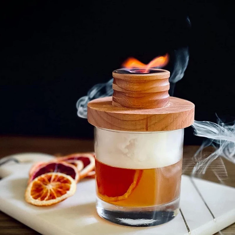 レトロ　オレンジ　持ち手ガラス　桶　アイスペール Cocktail Smoker Old Fashioned Chimney Drink Smoker do