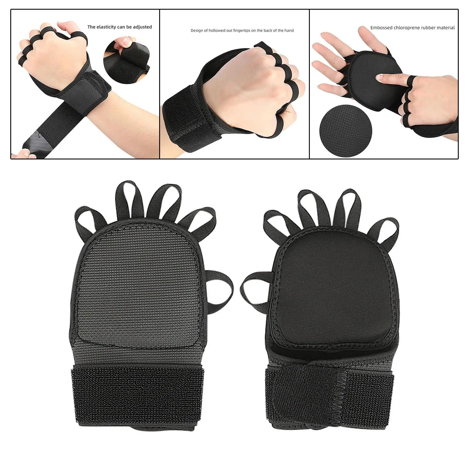 Power Lifting Hand Grips Gym Gloves Non Slip Workout Adults Gymnastics Grips for Powerlifting Dumbbell Fitness Shrugs Deadlift