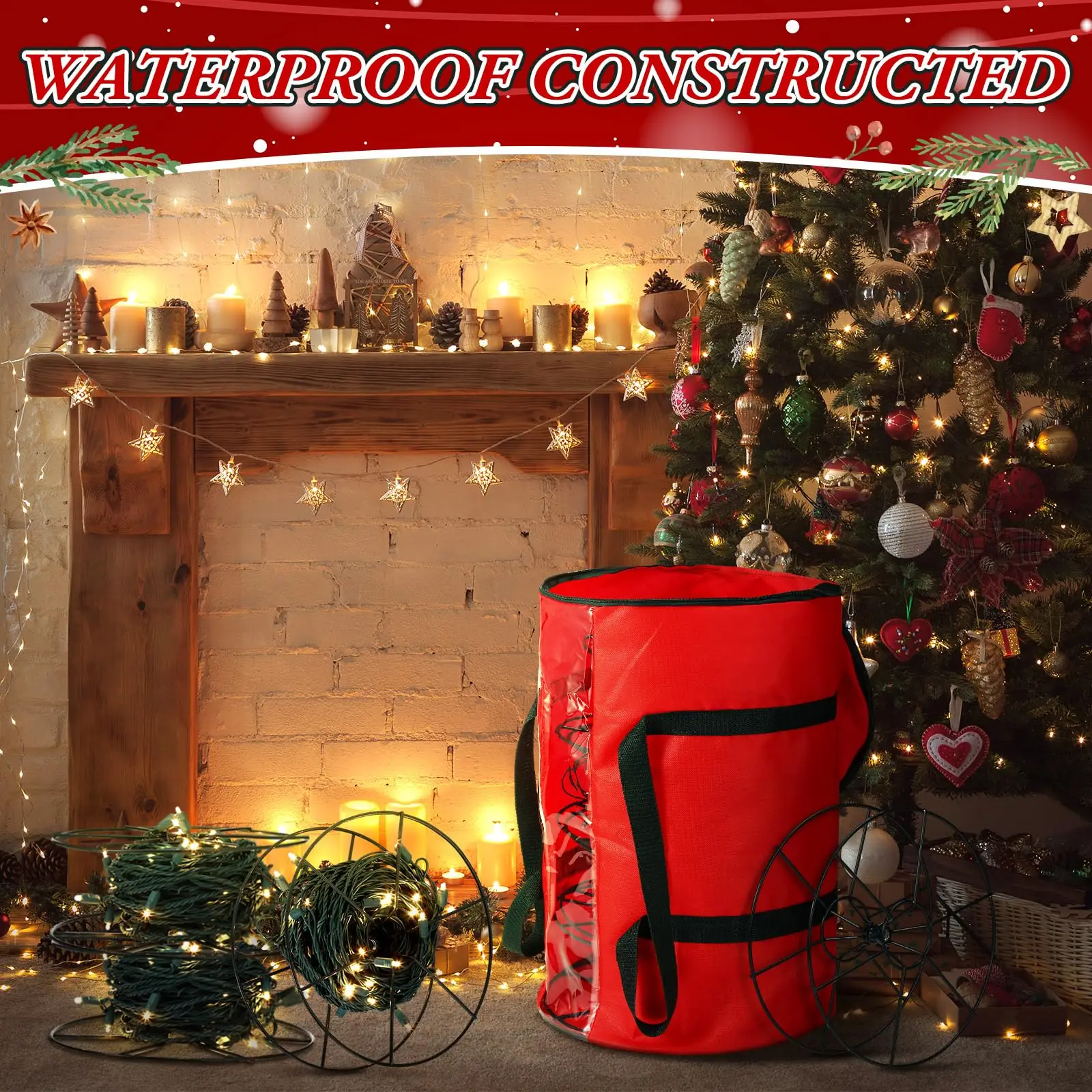 Christmas Light Storage Bags to Store Holiday String Lights Waterproof Oxford Fabric Reinforced Handles Only Oxford bags