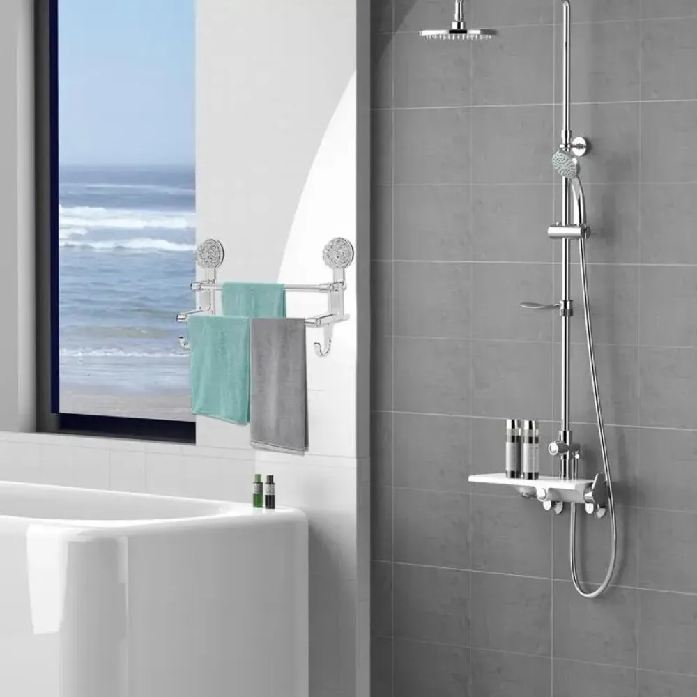 Description Picture 6 of itemBathroom Storage Rack Wall Mounted Towel Rack Multifunction Bathroom Shelf Kitchen Towel Rod High Quality Bathroom Hardware