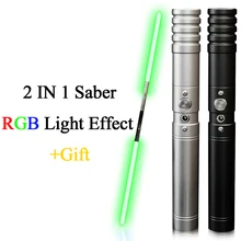 

Double-edged Blaster Laser Sword RGB Color Change Metal Hilt LED Light Saber Force Two In One Switchable Lightsaber Cosplay Toy
