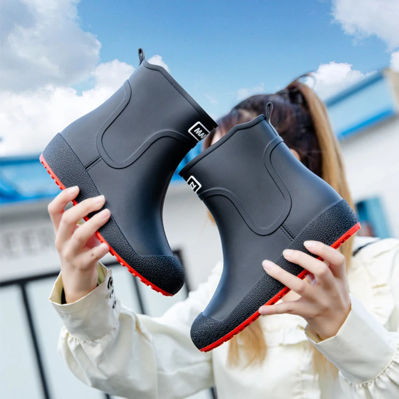 Bottes pluie mi-mollet été hiver homme femme imperméables anti-dérapage toutes saisons pêche