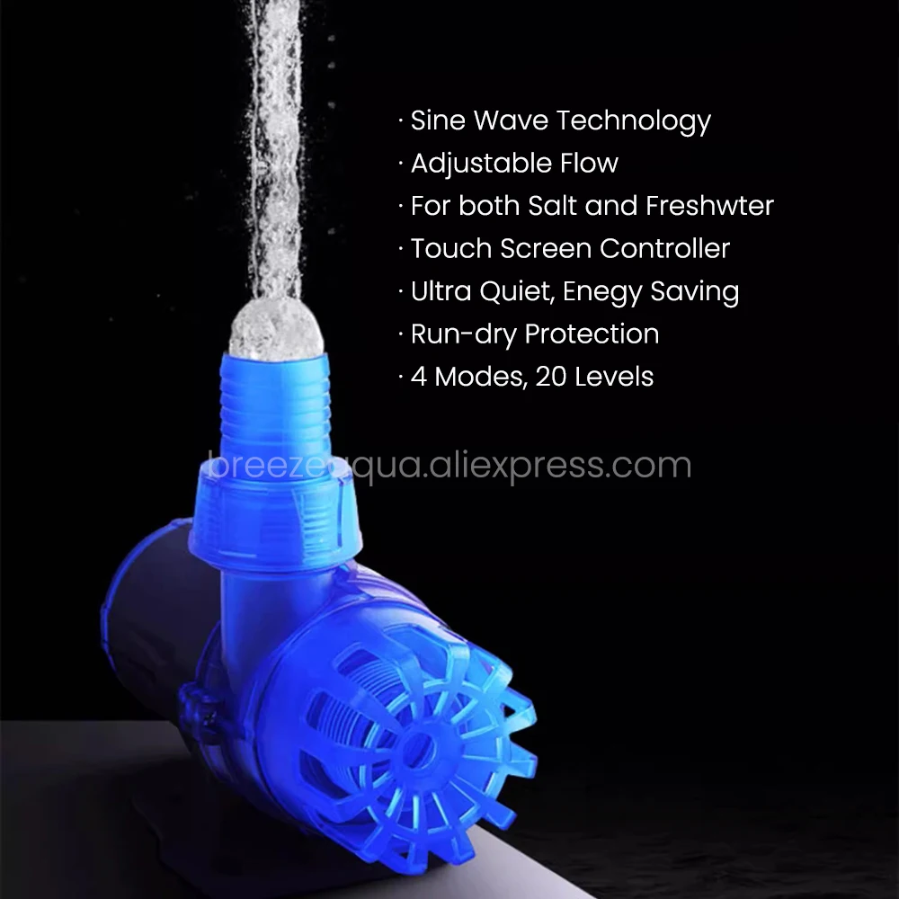 ZKSJ Blue Series Super Quiet Adjustable DC Aquarium Water Circulation Return Pump for Saltwater Freshwater Fish Tank 2