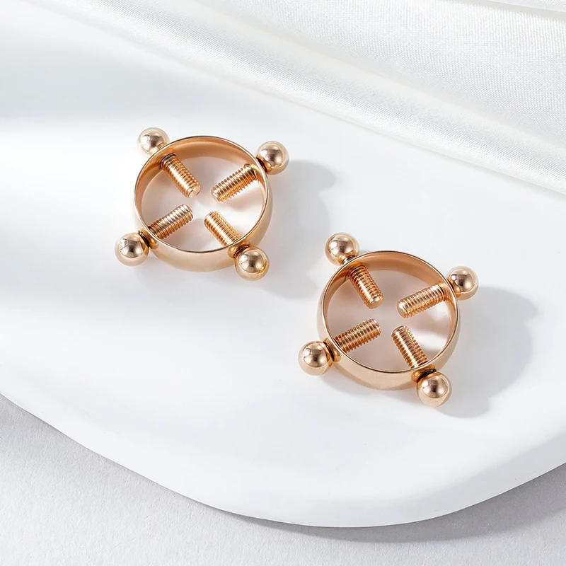 Adjustable Stainless Steel Fake Nipple Ring Non Piercing Jewelry_voghion.com