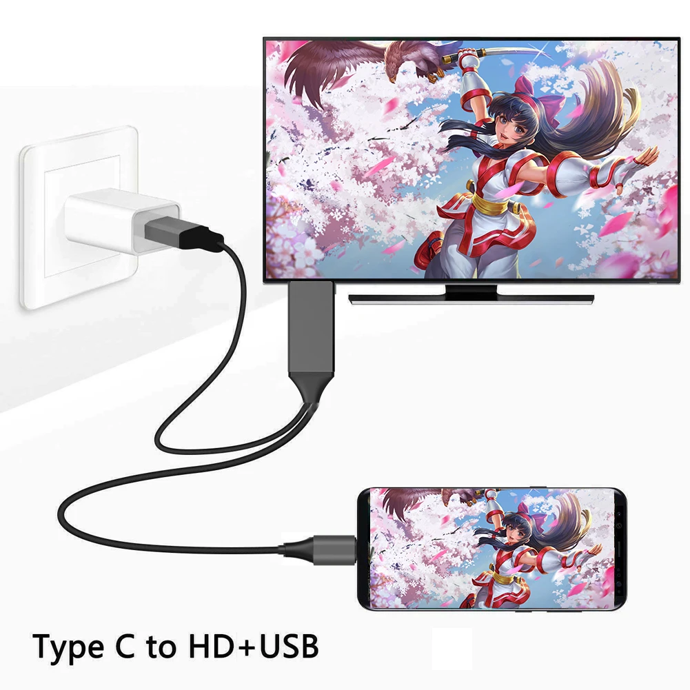 1.8m L9 USB  C-HDMI ȣȯ ̺ 4K 60Hz UHD ̷  ̺ ȵ̵   AV  