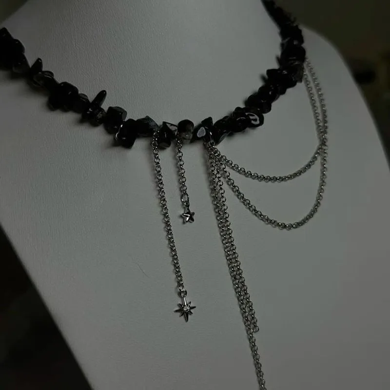 Elegant Multilayer Tassel Chain Pendant Necklace Vintage Creative Natural...