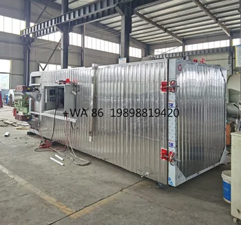 auto wood timber modification carbonization heat heating treating drying seasoning chamber dryer kiln rail track room machine