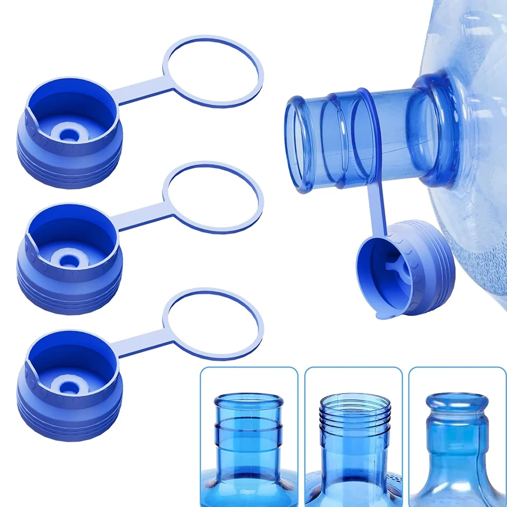 3Pcs 3- 5 Gallon Reusable Water Jug Cup , Silicone Replacement 55mm Standard Water Bottle Dispensers, Non-Spill Leak Free
