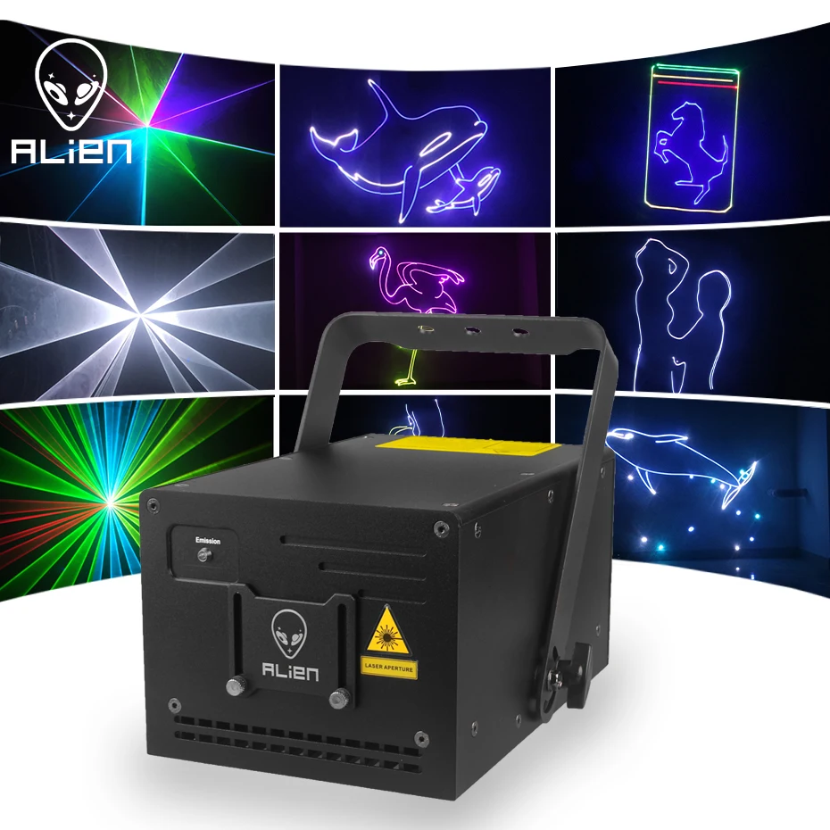 

ALIEN ILDA SD Card 2W 3W RGB Animation Beam Scanner Laser Light Projector with Analog Modulation DJ Disco Party Bar Stage Lamp