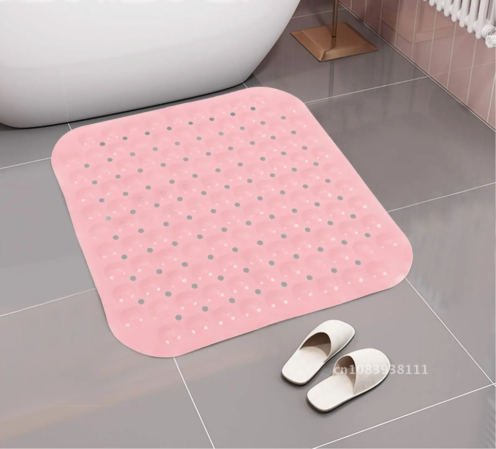 

Bathroom Accessories PVC Foot Pads 46*46cm Square Shape Shower Bath Mat Suction Cup Shower Cushion Anti Slip Bathtub Mats