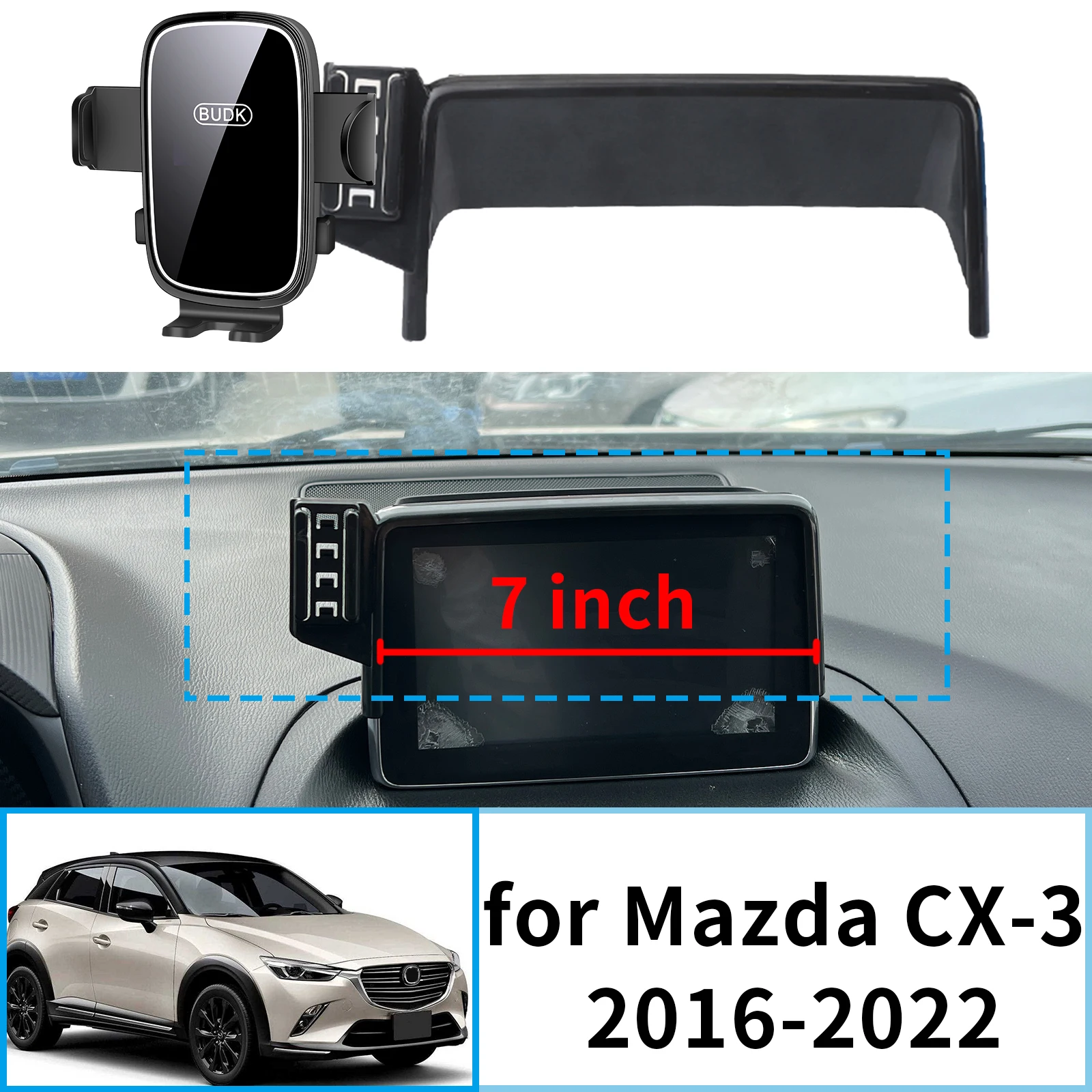 마쓰다 CX-3 CX3 스포츠 DK 2016 2017-2022용 안정적인 클립온 휴대폰 홀더 ? ?   진동 없는 마운트 스크린 베이스 ?   자동차 액세서리