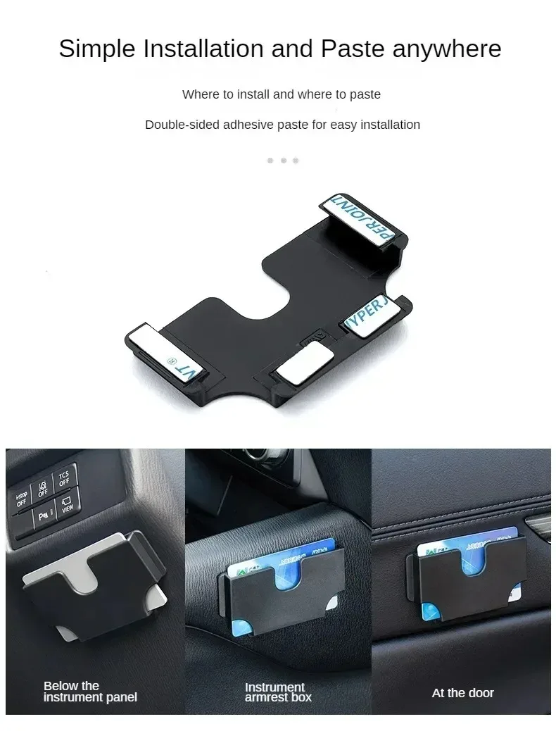 Selbstklebender Kartenhalter für den Autoinnenraum, Multifunktions-Organizer, Karten-Aufbewahrungsbox, Sonnenblenden-Kartenfach, Autozubehör – Detail 3