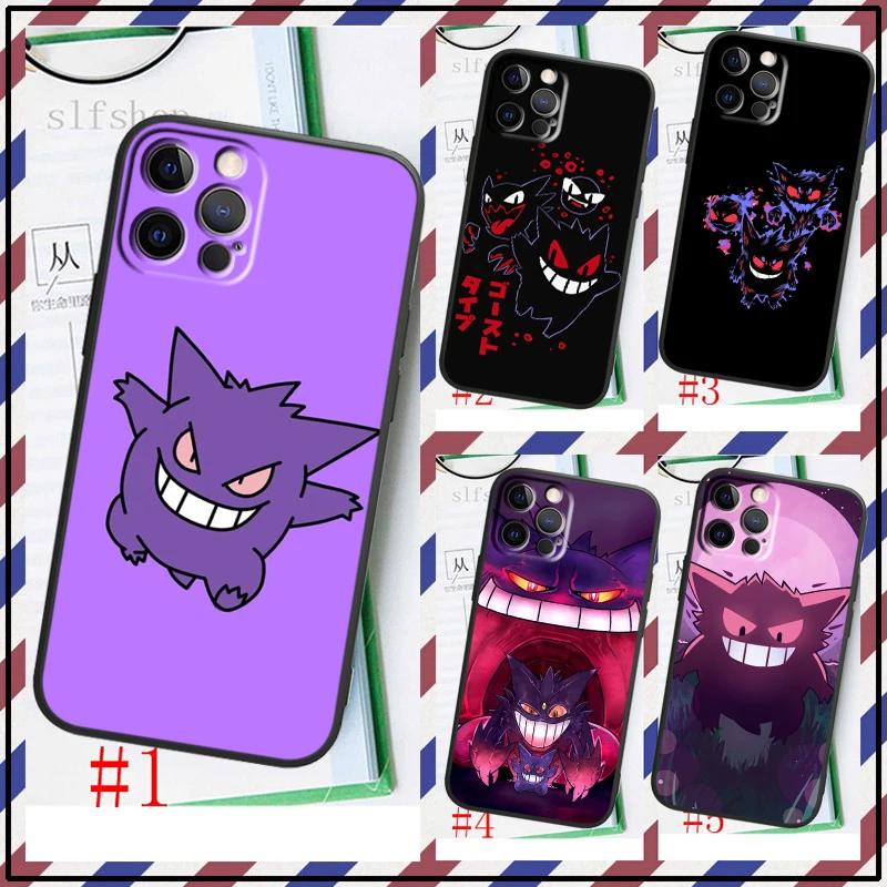 Gengar Ghost Pokemon Per Iphone 15 14 13 12 11 Xs Xr X 8 7 Se Pro Max Plus Mini Custodia Morbida Nera Per Telefono