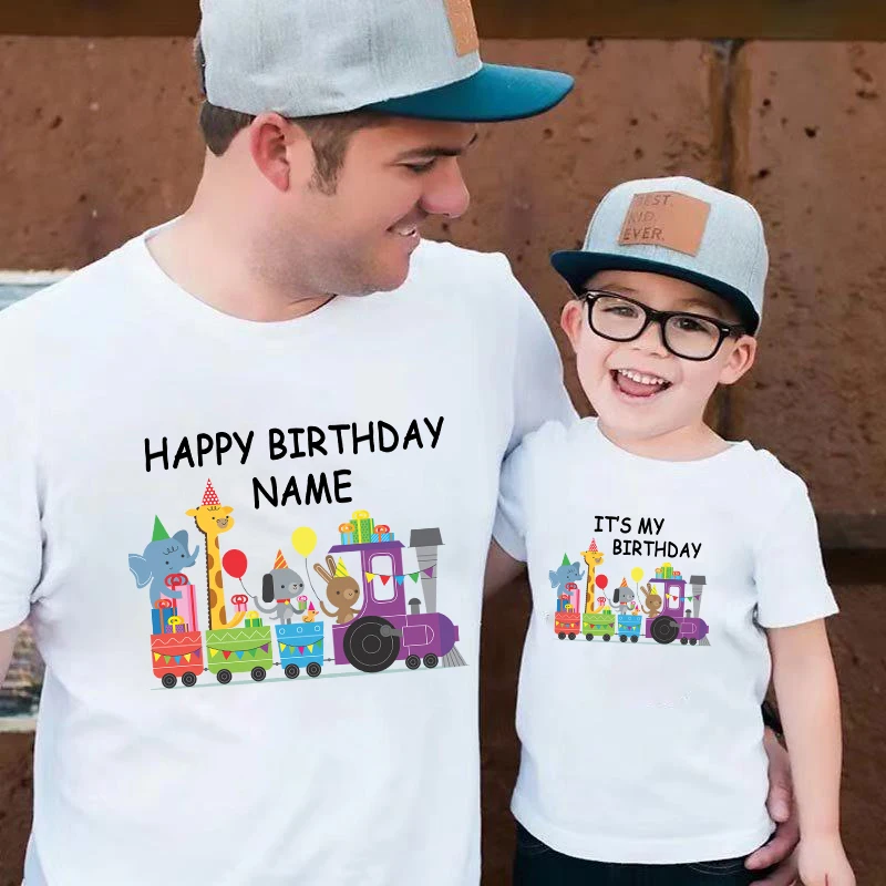 

Birthday Family Matching Clothes Happy Birthday Custom Name Tee Shirt Personalized Tshirt Customized Kids Baby Boy Girl Outfits