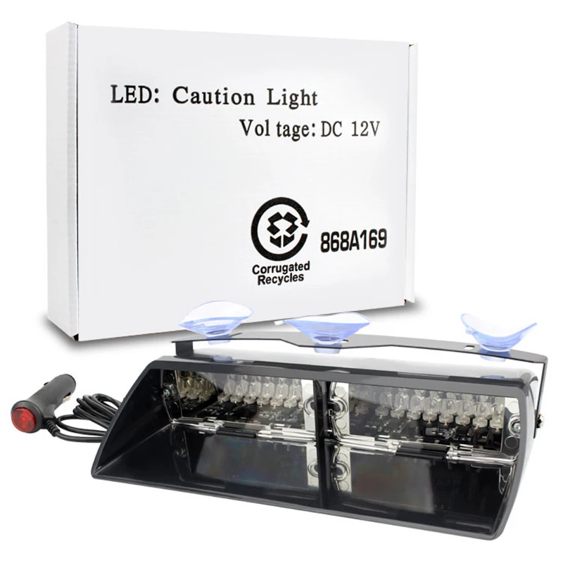 1 Pz 16Led Luce Stroboscopica Per Auto 12V Led Stroboscopica Flash Lampada Spia Di Emergenza Della Polizia 18 Modalità Lampeggianti Universale Per Cam