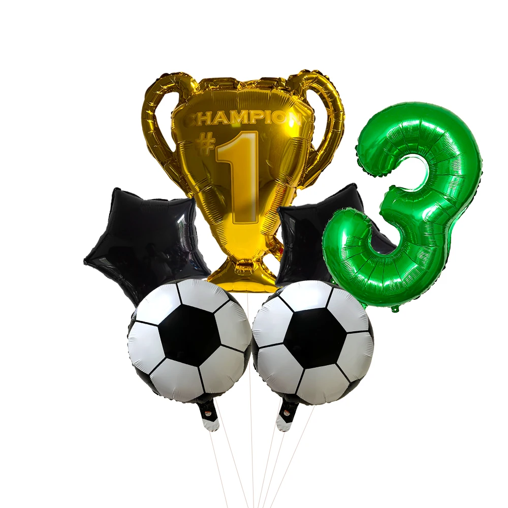 32 인치 녹색 자리 번호 글로브 축구 헬륨 풍선 트로피 풍선 어린이 선물 생일 파티 장식 어린이
