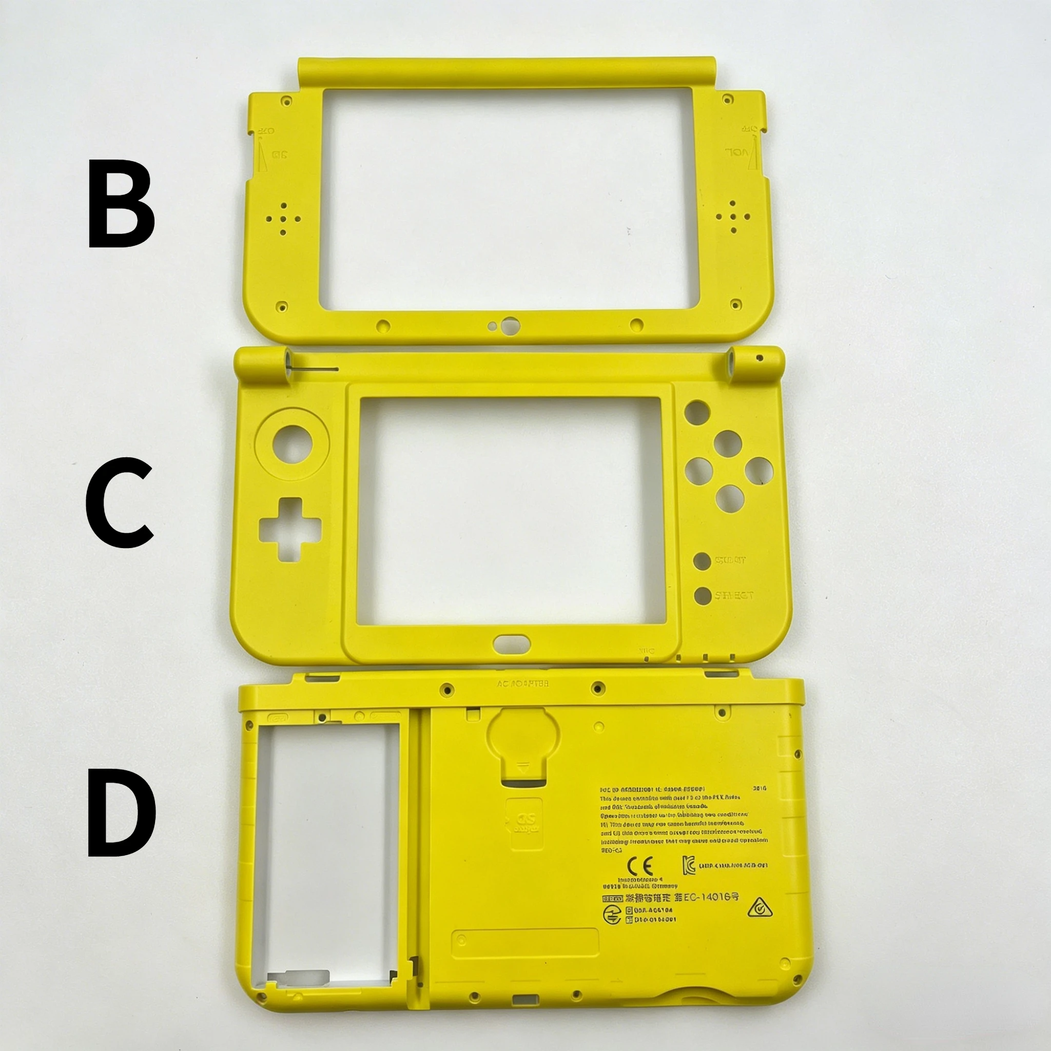 NEW 3DS XL 교체용 케이스 중간 하우징 쉘 힌지 부품 하단 중간 쉘 배터리 커버 케이스 플라스틱 프레임 교체