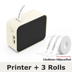 Marklife Portable Thermal Mini Label Printer - Inkless Self - Adhesive Sticker Maker (White Add 2 Rolls)