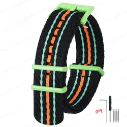 Versatile Nylon Watch Strap in Classic Black - 22mm, Ideal for Sports and Casual Wear (Pacific Ocean)