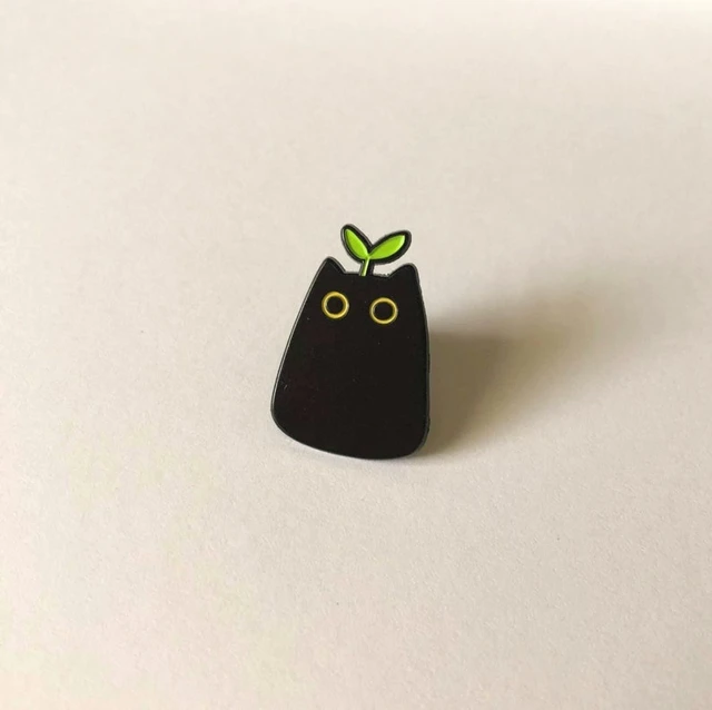 1 Sprout Cat Metal Enamel Pin Cute Pin - Brooches - AliExpress