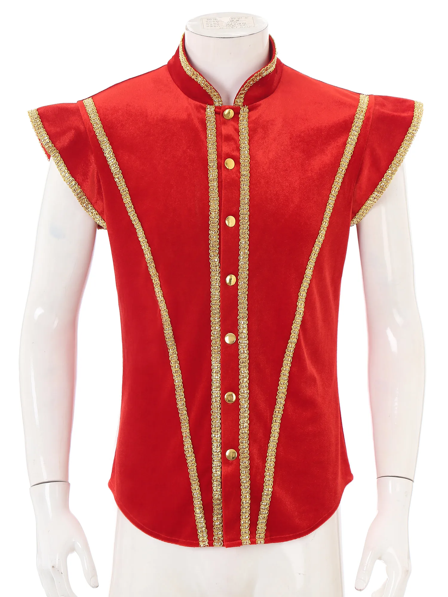 Mens Medieval Waistcoat Vests Steampunk Tanks Velvet Shirt Pirate Vest Vintage Renaissance Crop Tops Halloween Circus Costumes