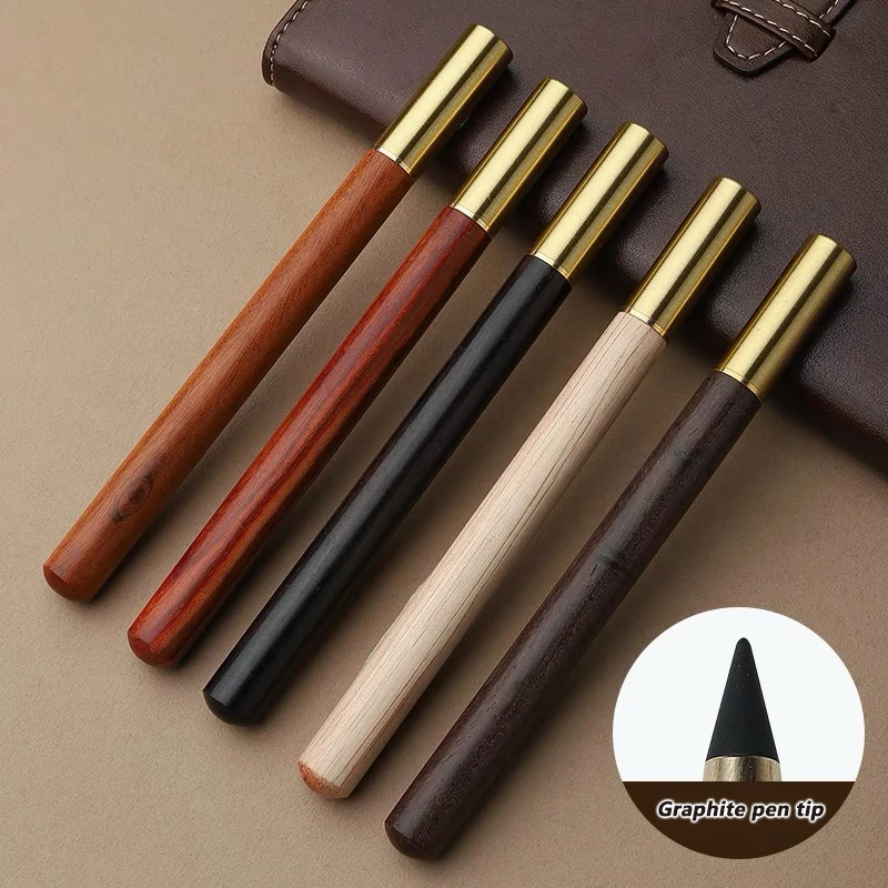 Wooden Unlimited Writing Pencil HB with Graphite Pen Tip Eternal Drawing Painting Infinity Pen Art School Supplies Stationery 2