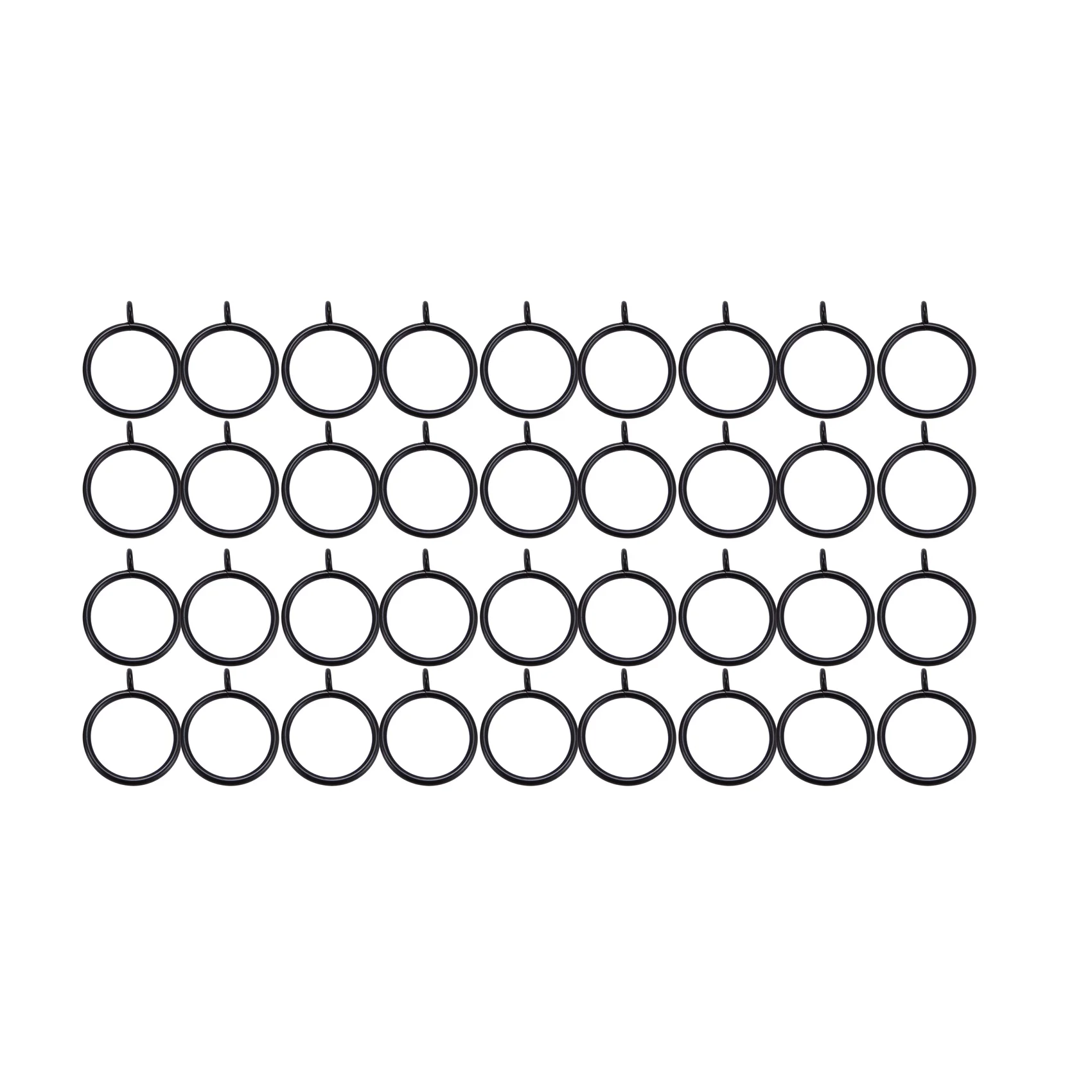 

40 Pack Curtain Rings 38mm Internal Diameter Curtains Rings Hanging Rings for Curtains and Rods black