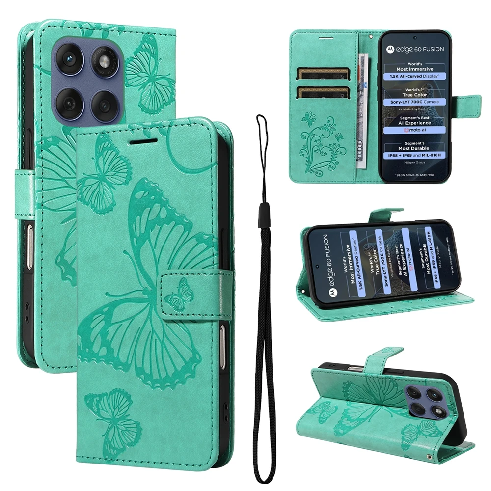 Butterfly Design Magnetic Leather Wallet Phone Case
