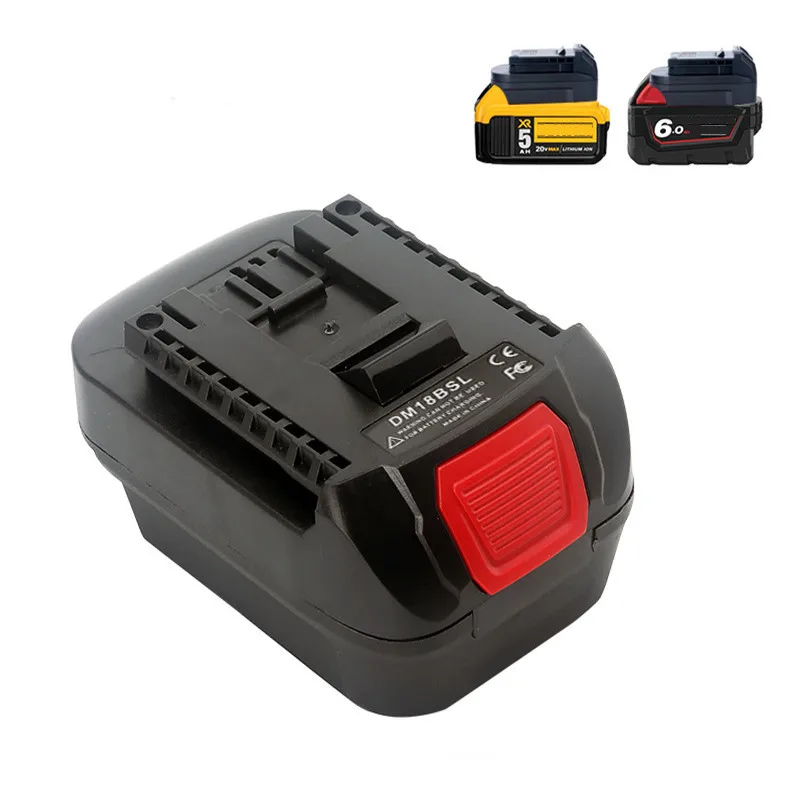 For Milwakee 18V and For Dewalt 20V Li-ion Battery Used to For Bosch 18V Tool battery DM18BSL Battery Converter Adapter mt20dl battery convertor adapter for makita 18v li ion battery used convert for roybi 18v tool battery