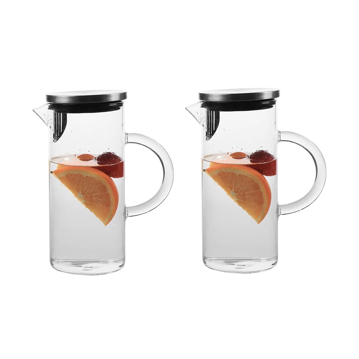 

Water Carafe Glass Carafe Fridge Jug 1 Liters 2 Pieces in 1 Set Water Jug Teapot