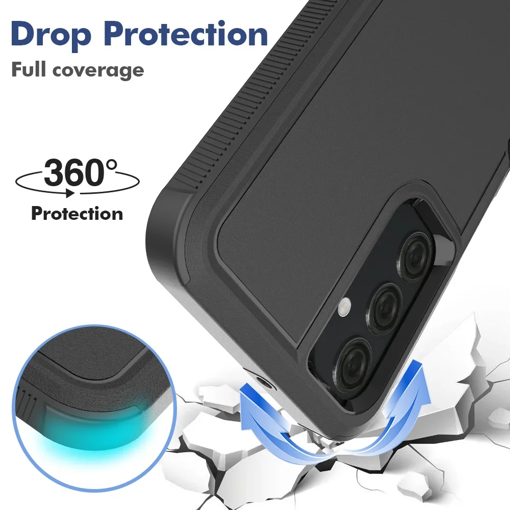 Hybrid Rugged Armor Shockproof Phone Case with TPU Plastic Back Cover