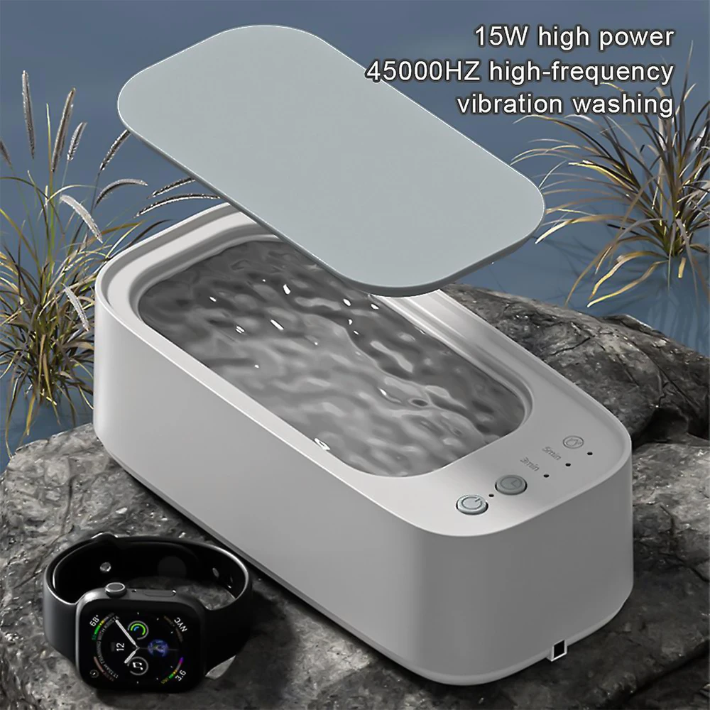 45000Hz Ultrasonic Cleaner 15W High Frequency Vibration Cleaning Machine for Glasses Jewelry Watches Makeup Brushes 1